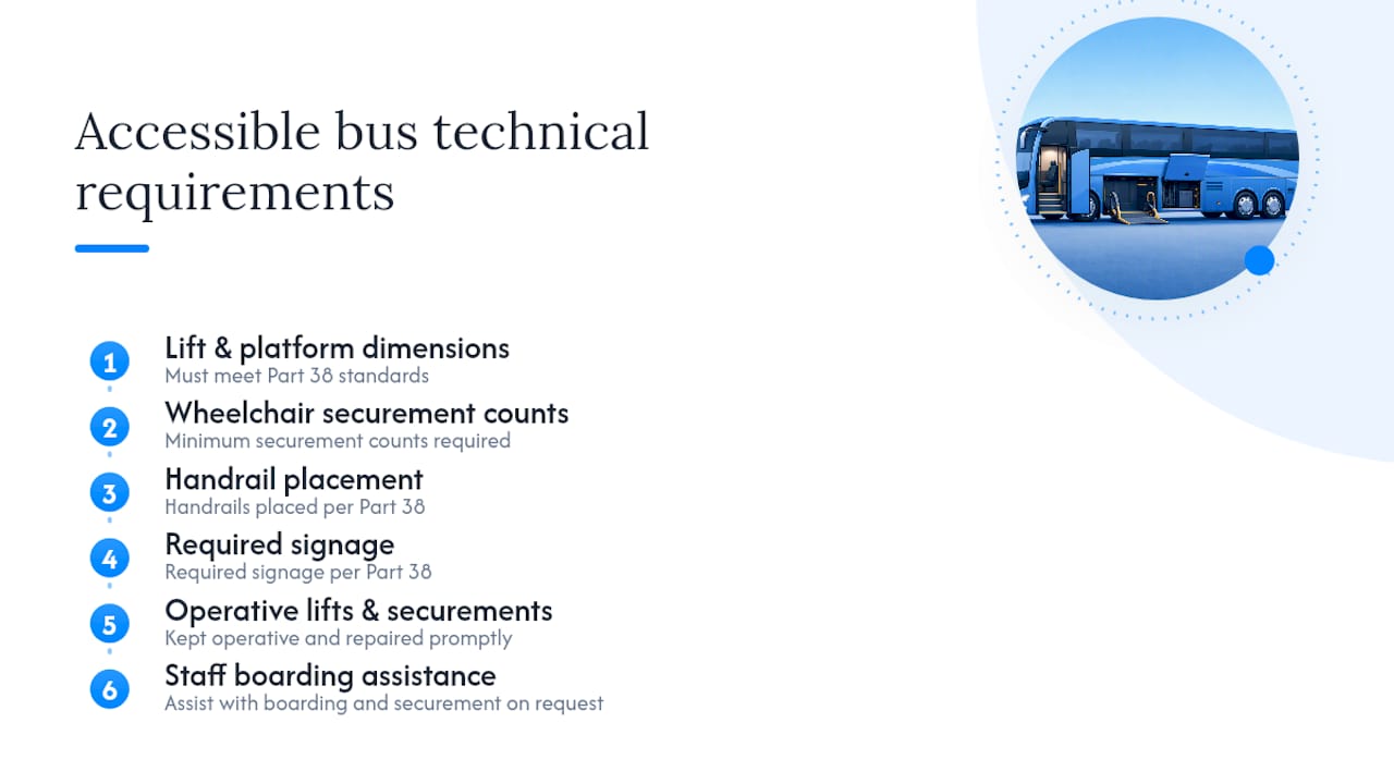 Six ADA charter bus accessibility requirements
