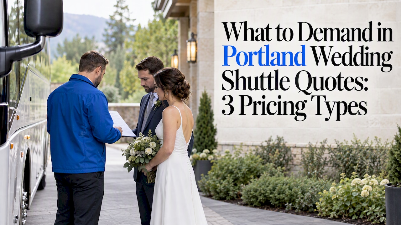 Couple discussing a wedding shuttle quote